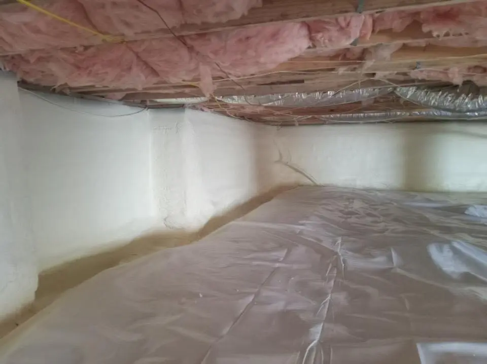 Crawl space encapsulation with closed-cell spray foam for Spray Foam Roofing in Clayton
